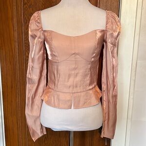 Good American The Too Tempted Rose Gold Corset Top